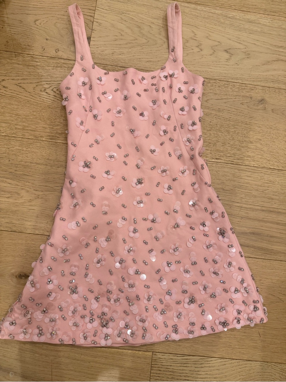 Pink Sequin Embellished Mini Dress